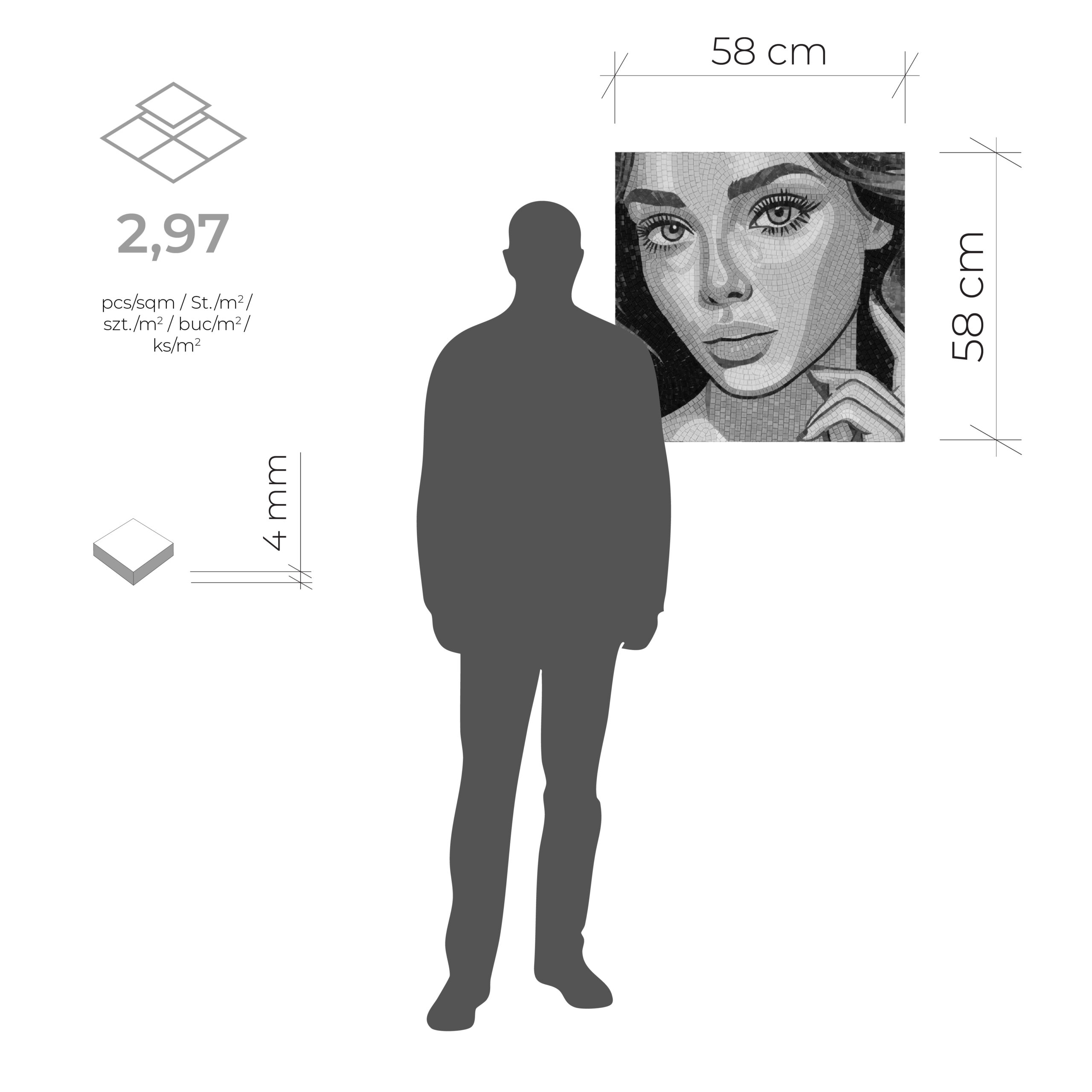 Brunette Girl – 58×58 cm